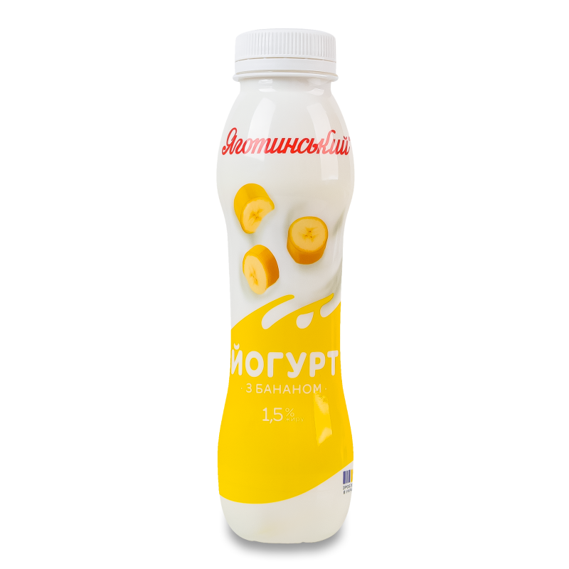 Йогурт питний з бананом 1,5% 270г пет Яготинський