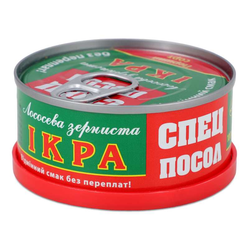 Ікра лососева зерниста 100г ж/б з ключем Спец посол