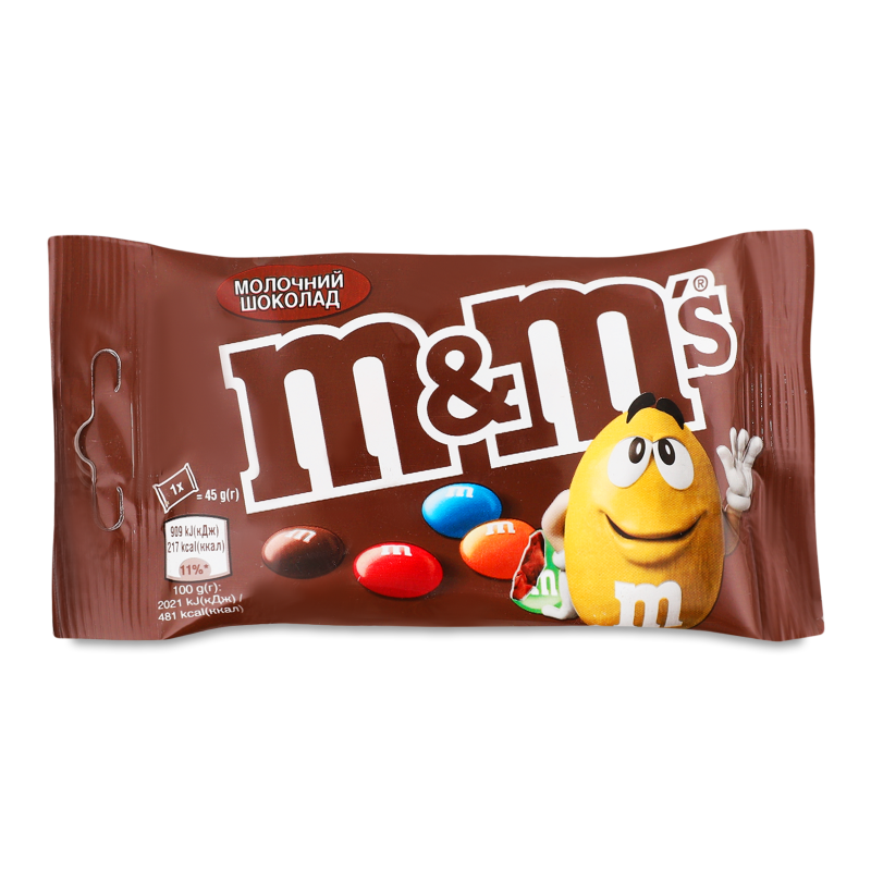 Драже з молочним шоколадом глазуроване 45г M&M’s