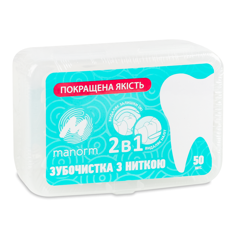 Зубочистка з освіжаючою ниткою 50шт Manorm