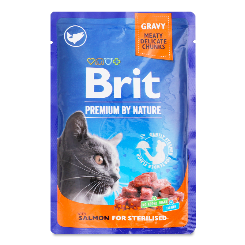 Корм д/стерилізованих котів з лососем 100г пауч Бріт Преміум