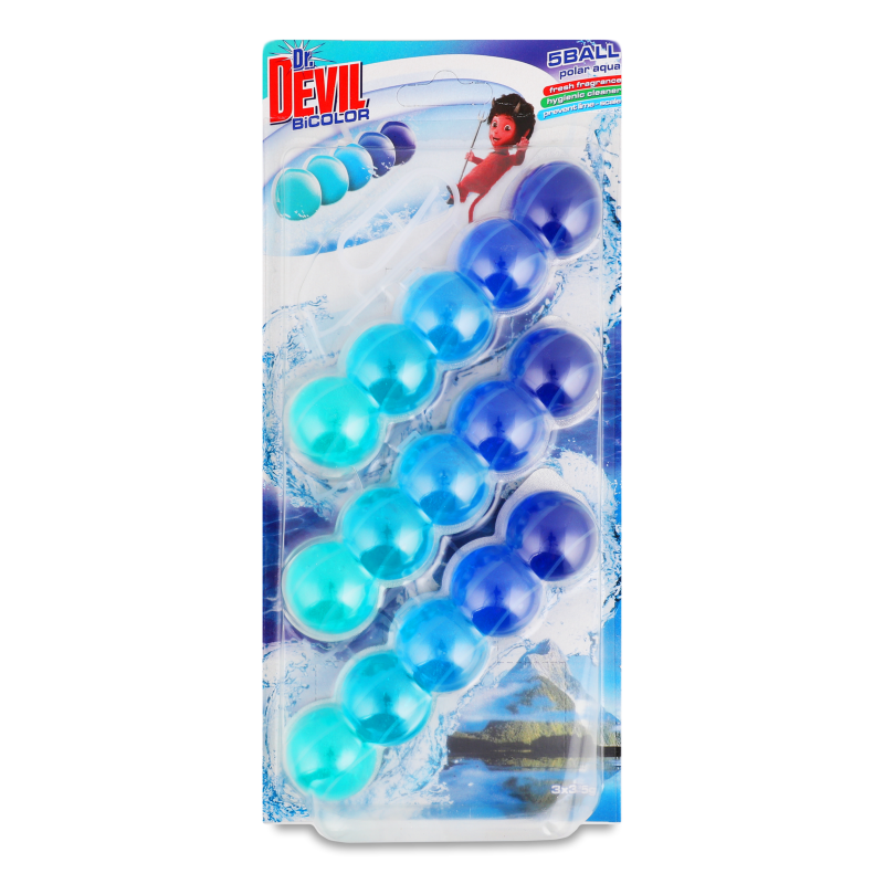 Засіб д/чищення унітазу БіКолор Полар Аква 3*35г Dr.Devil