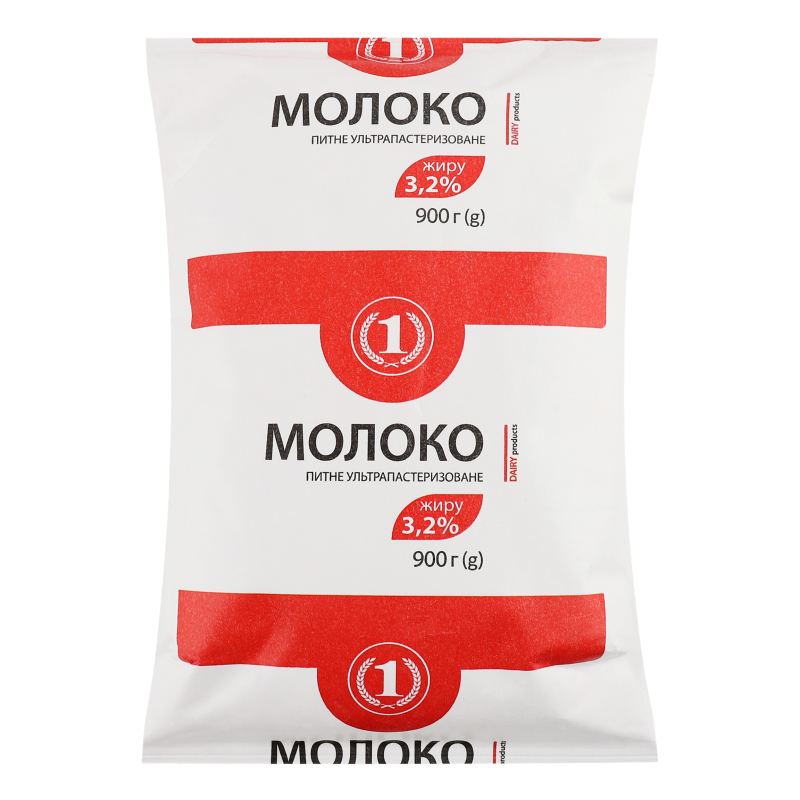 Молоко 3.2% ультрапастеризоване ТМ "1" т/п