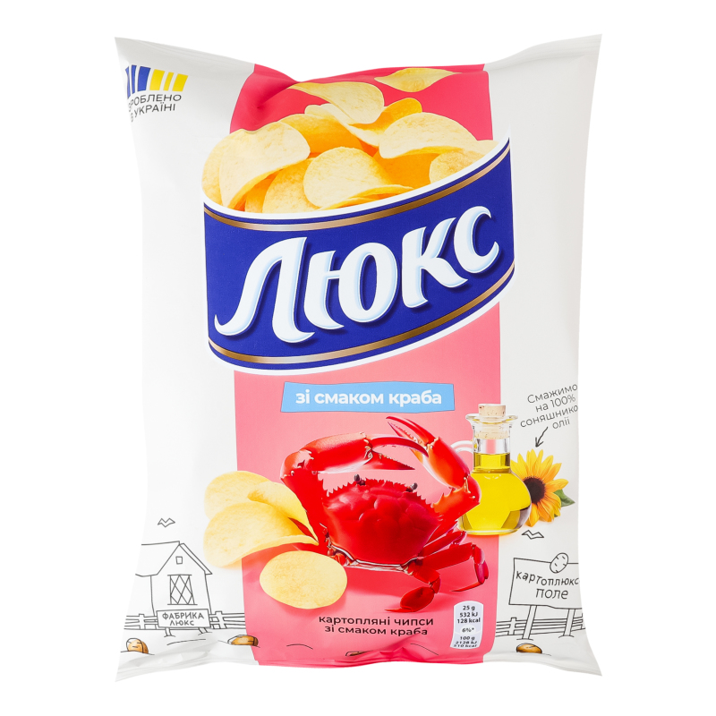 Чипсы картофельные со вкусом краба Люкс м/у 105г Люкс