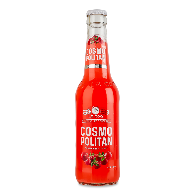 Коктейль слабоалкогольний Cosmopolitan газований 4,7% 0,33л скло A. Le Coq