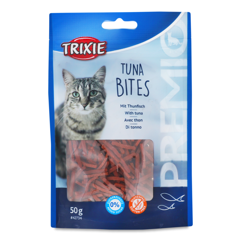 Ласощі д/котів Преміо Туна Бітес з тунцем 50г Тріксі