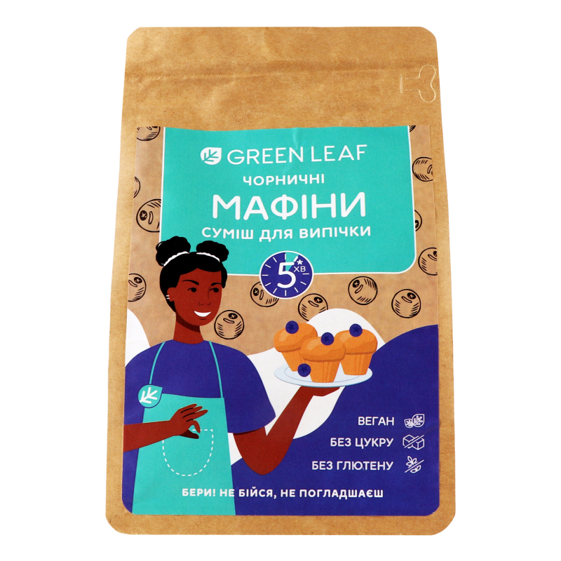 Суміш для випічки Чорничні мафіни Green Leaf д/п