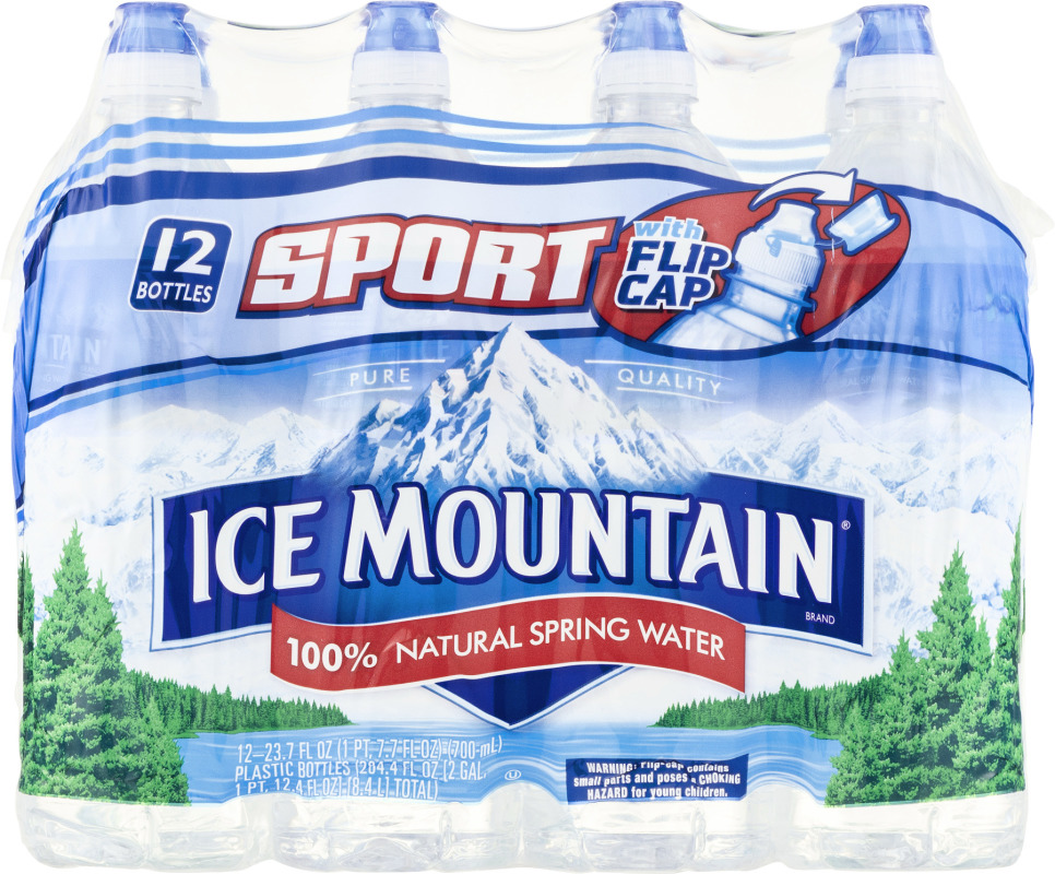 Ice Mountain Water 100% Natural Spring Water Sport - 12 CT Ice Mountain ...