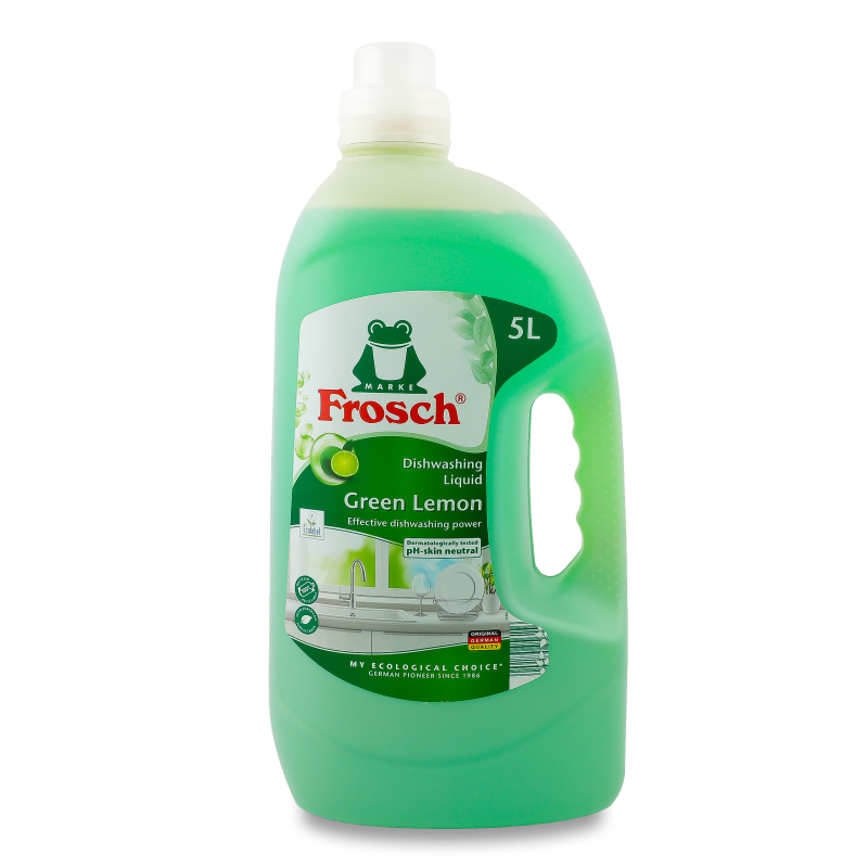 Рідина д/миття посуду Зелений лимон 5л Фрош