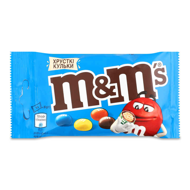 Драже з рисовими кульками в молочному шоколаді 36г M&M’s