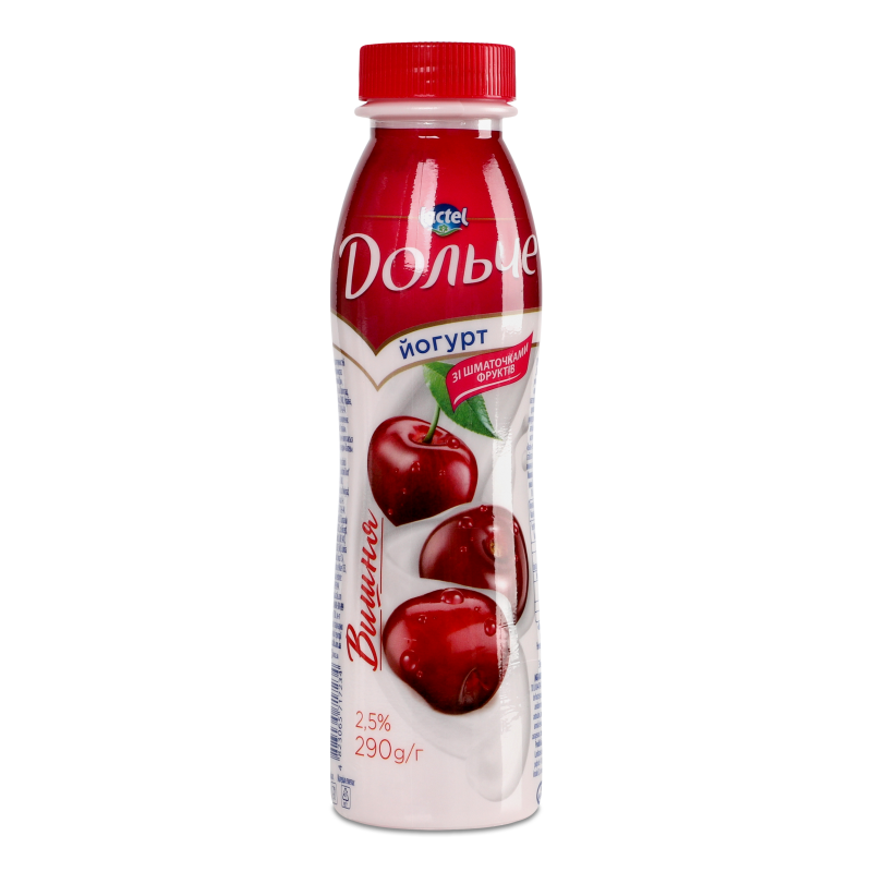 Йогурт питний Вишня 2,5% 290г пет Дольче