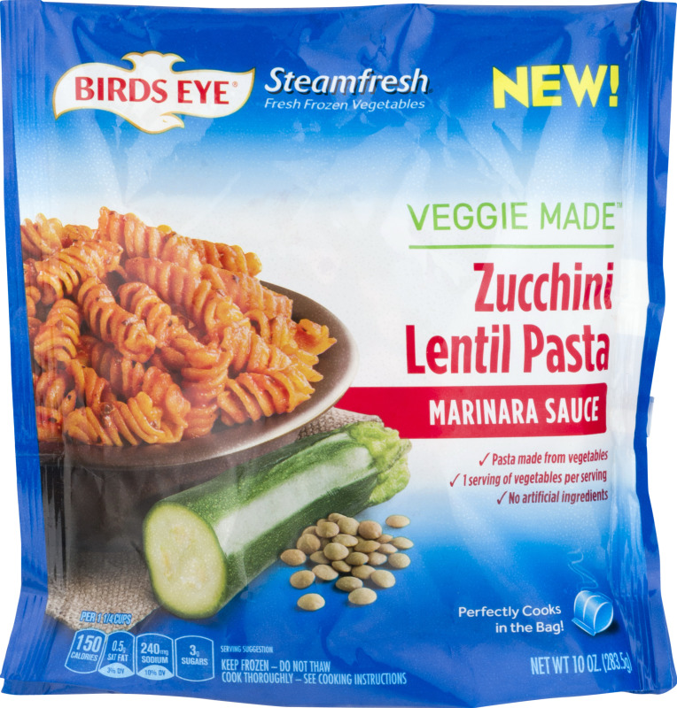Birds Eye Steamfresh Veggie Made Zucchini Lentil Pasta Marinara Sauce
