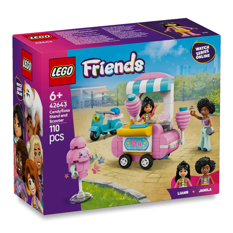 Конструктор Friends Ятка з солодкою ватою та скутер Lego
