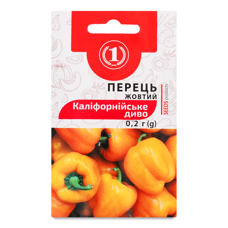 Насіння Перець Каліфорнійське диво жовте 0,2г ТМ “1”