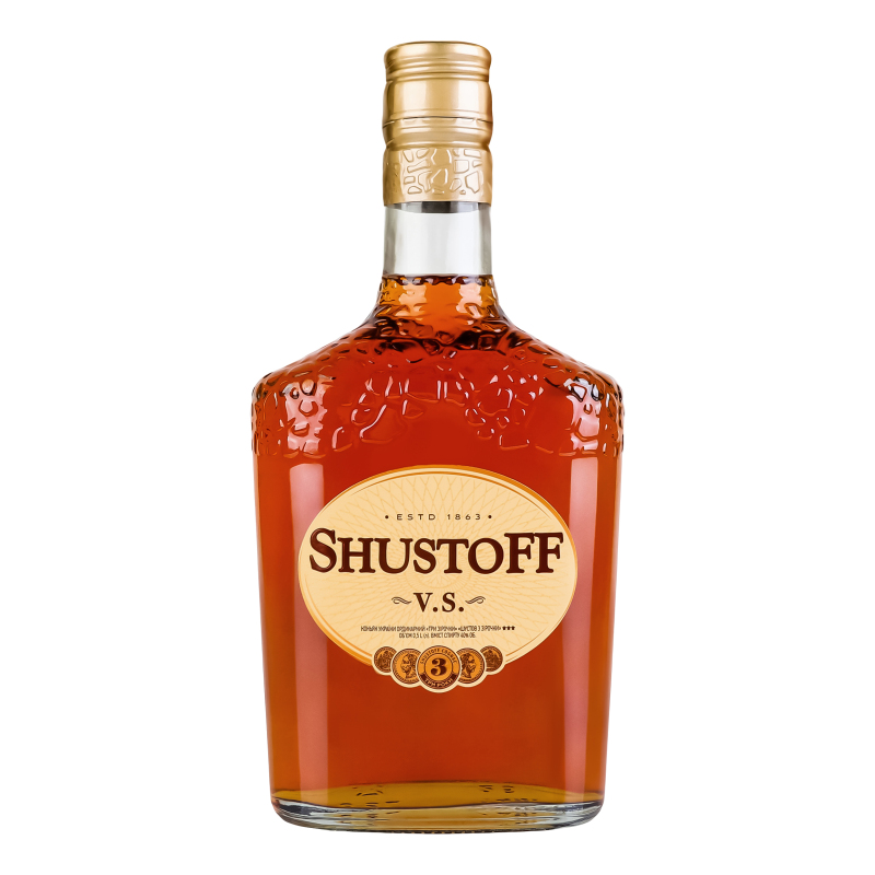 Коньяк 0.5л 40% 3 звезды V.S. Shustoff бут Shustoff(4820000942300