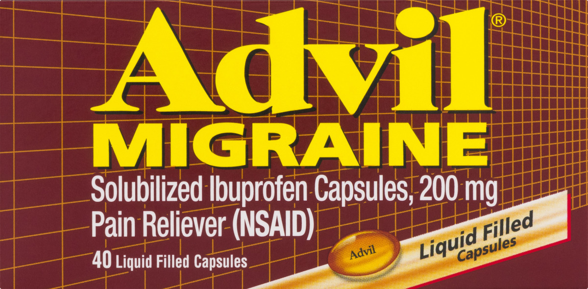 Advil Migraine 200mg Pain Reliever Liquid Filled Capsules 40 CT Advil
