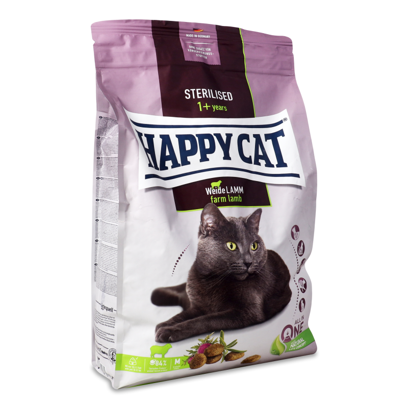 Корм д/стерилізованих котів Steril Weide-Lamm з ягням сухий 4кг Happy Cat
