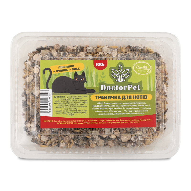 Трава д/котів 100г контейнер Doctor Pet