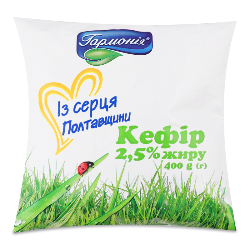 Кефір 2,5% 400г п/е Гармонія