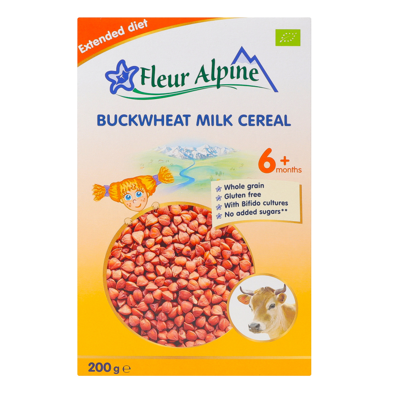 Каша молочная для детей от 6мес Buckwheat Organic Fleur Alpine к/у 200г ...