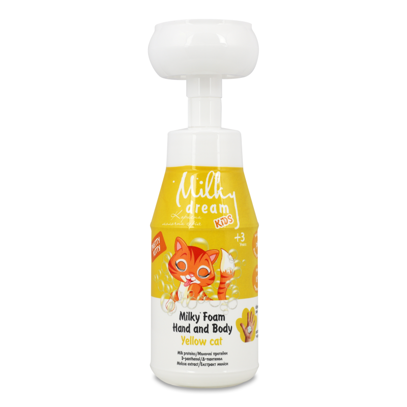 Пінка д/рук та тіла дитяча Жовта кішечка очищуюча 350мл Мілкі дрім