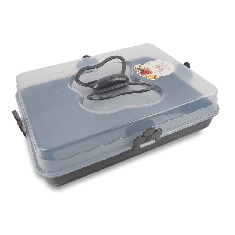 Тортовниця прямокутна з кришкою 39*29,5см L-00587 Qlux