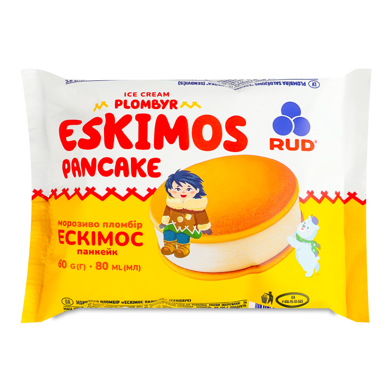 Морозиво Ескімос пломбір Панкейк 60г Rud