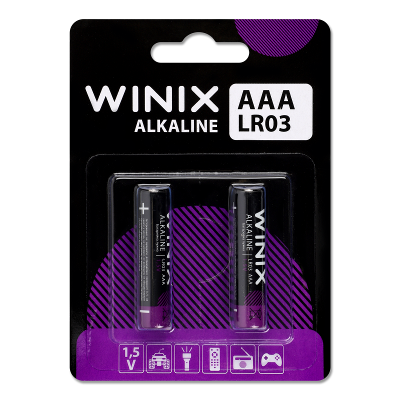 Елемент живлення лужний AAA LR03 2шт Winix