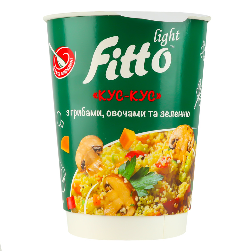 Кус-кус миттєвого приготування з грибами овочами та зеленню Fitto light ст
