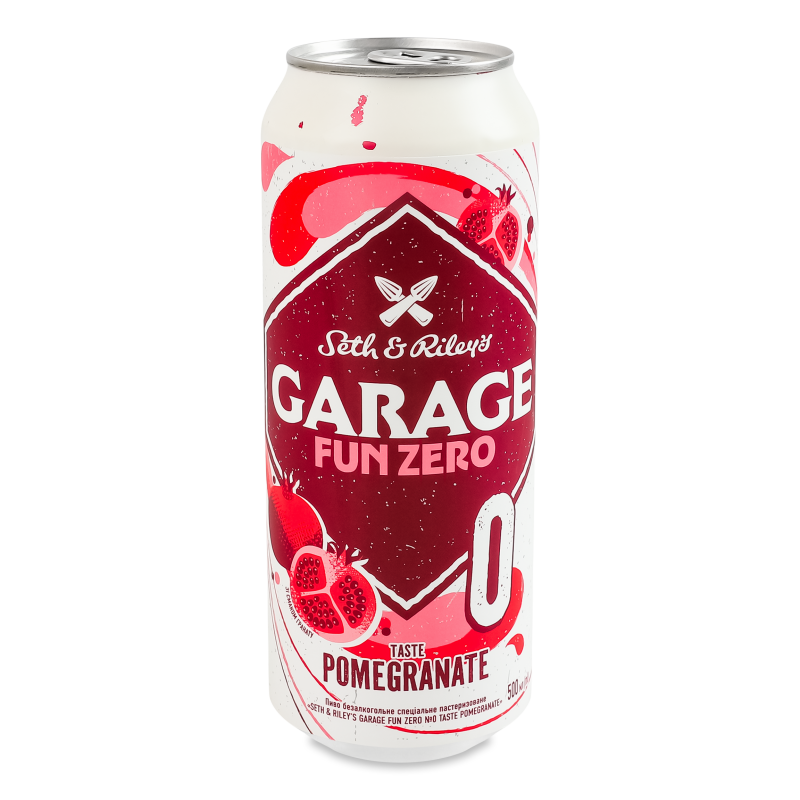 Пиво спеціальне безалкогольне Fun zero Pomegranate 0,5л ж/б S&R Garage
