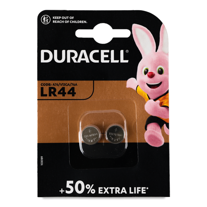 Елемент живлення лужний LR44 2шт Дюрасел