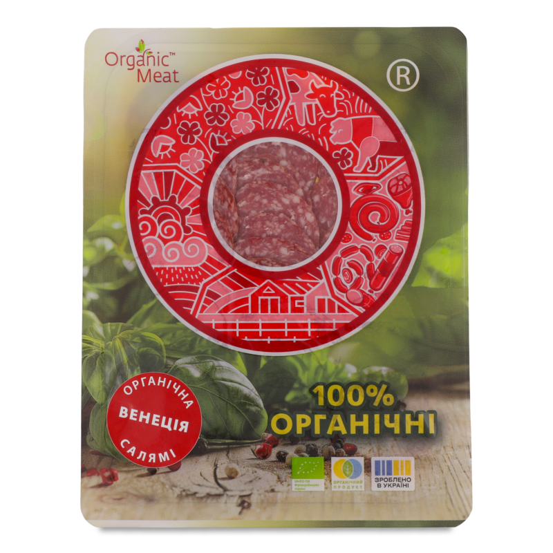 Ковбаса Салямі Венеція с/к в/г органічна 80г в/у Органік Міт