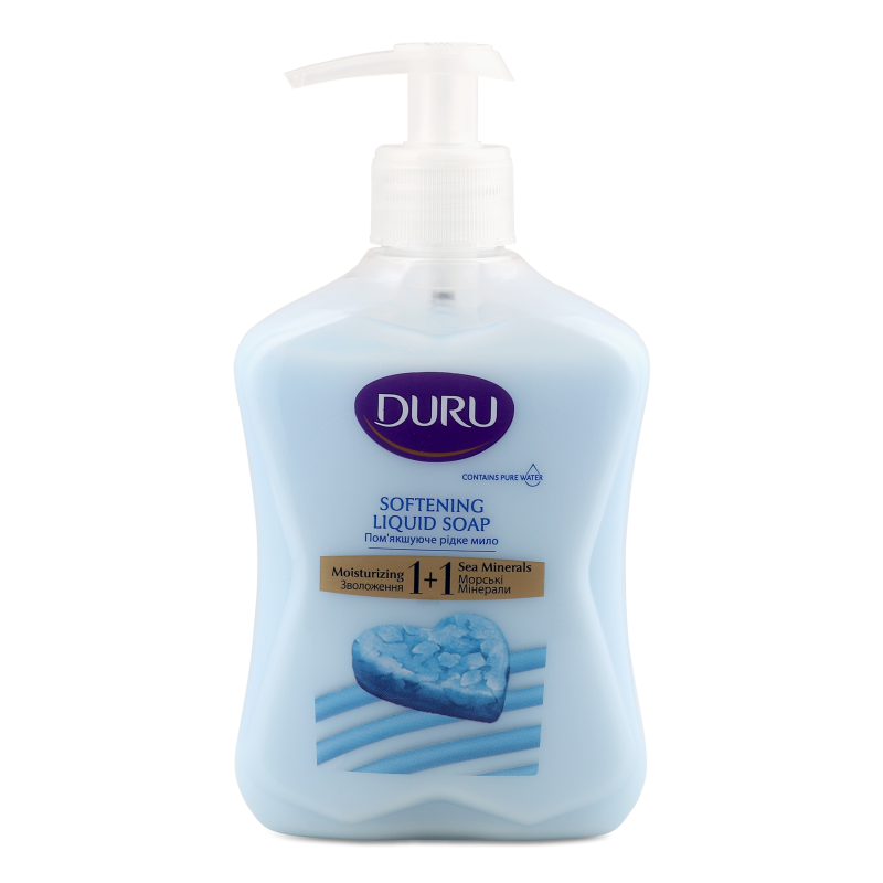 Мило рідке 1+1 Moisturizing Sea minerals пом’якшуюче 300мл з дозатором Duru