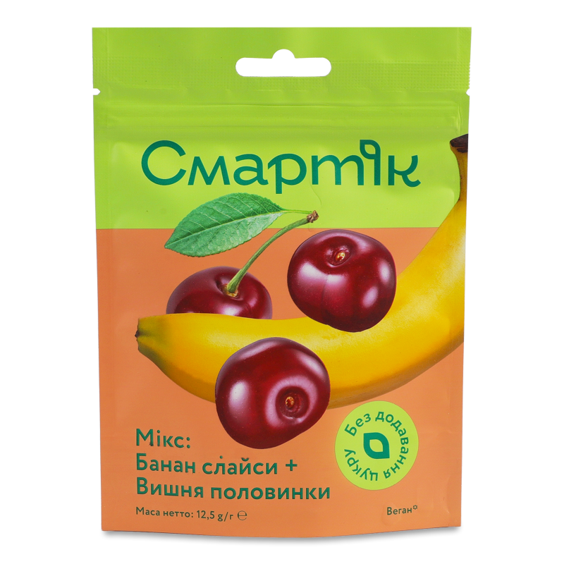 Банан слайси та вишня половинки сублімовані 12,5г Смартік