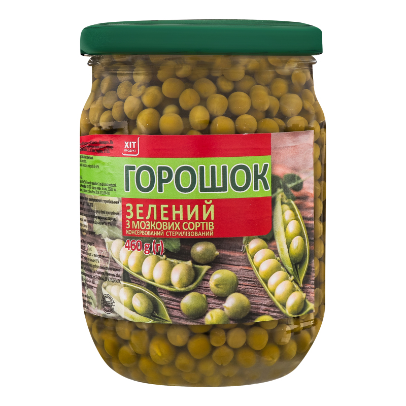 Горошек зеленый консервированный Хіт продукт с/б 460г Хіт продукт ...