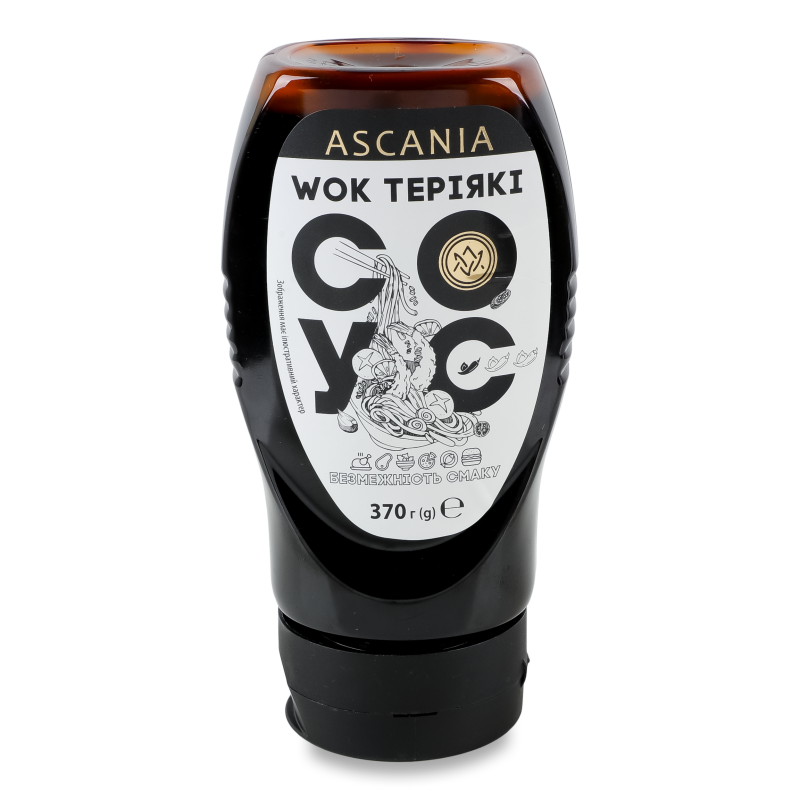 Соус Wok Теріякі 370г пет перевернутий Ascania
