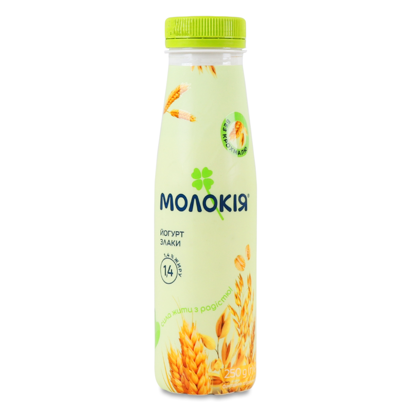 Йогурт питний Злаки 1,4% 250г пет Молокія