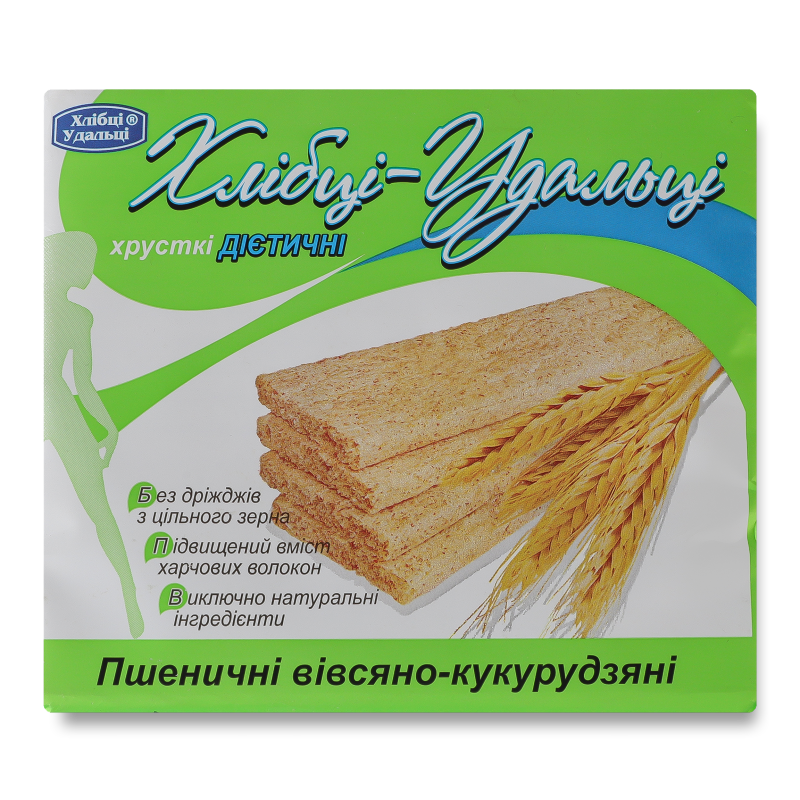 Хлібці пшенично-вівсяно кукурудзяні 100г Хлібці Удальці