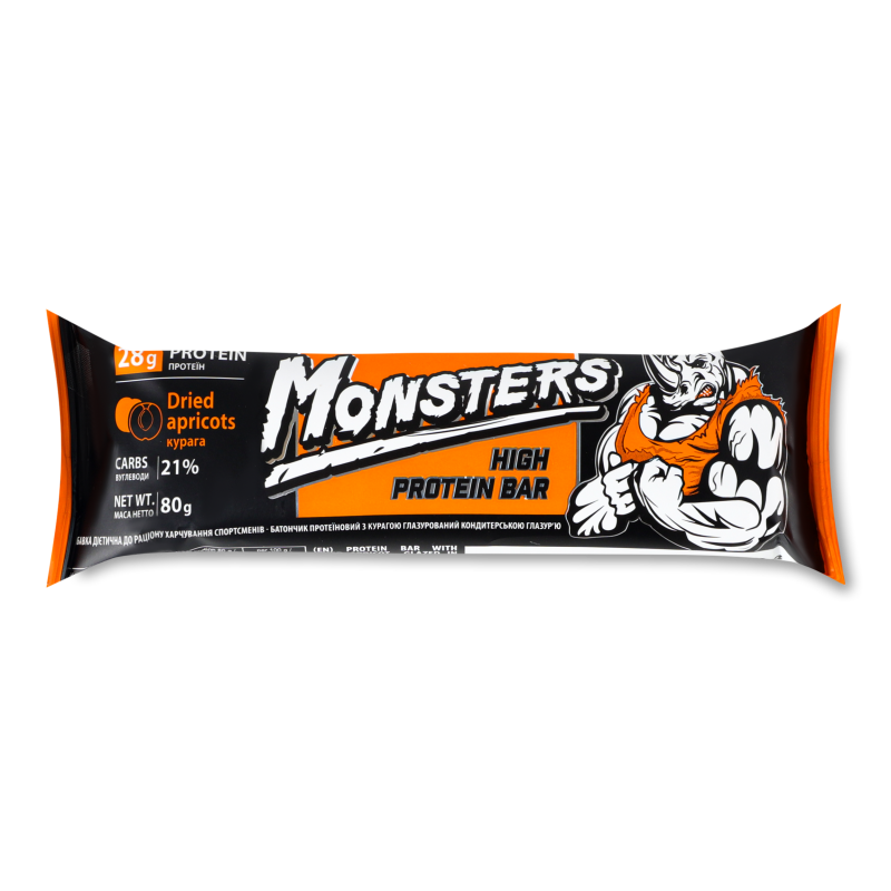 Батончик протеїновий Monsters з курагою глазурований 80г Vale