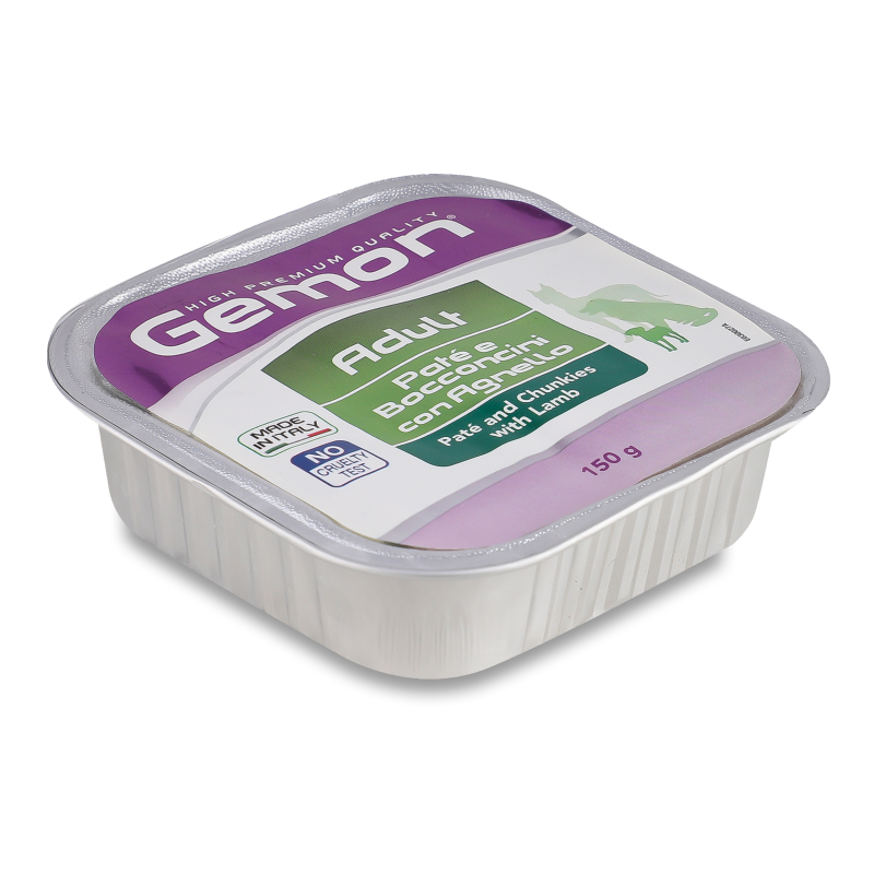 Корм д/дорослих собак Паштет з шматочками баранини 150г Джемон