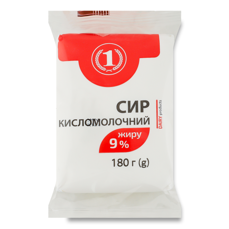 Сир кисломолочний 9% 180г ТМ “1”