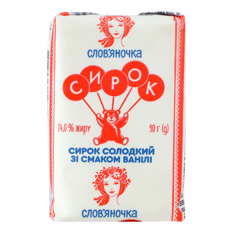 Творожок 14% сладкий со вкусом ванили Слов'яночка м/у 90г Слов