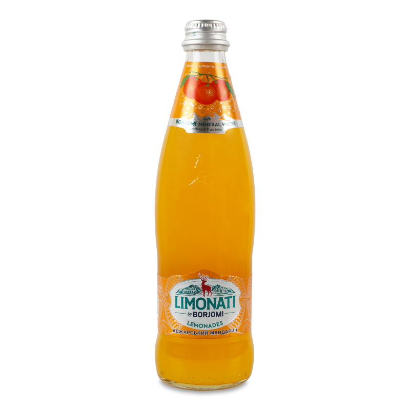 Напій безалкогольний Limonati Аджарський мандарин соковий сильногазований 500мл скло Borjomi
