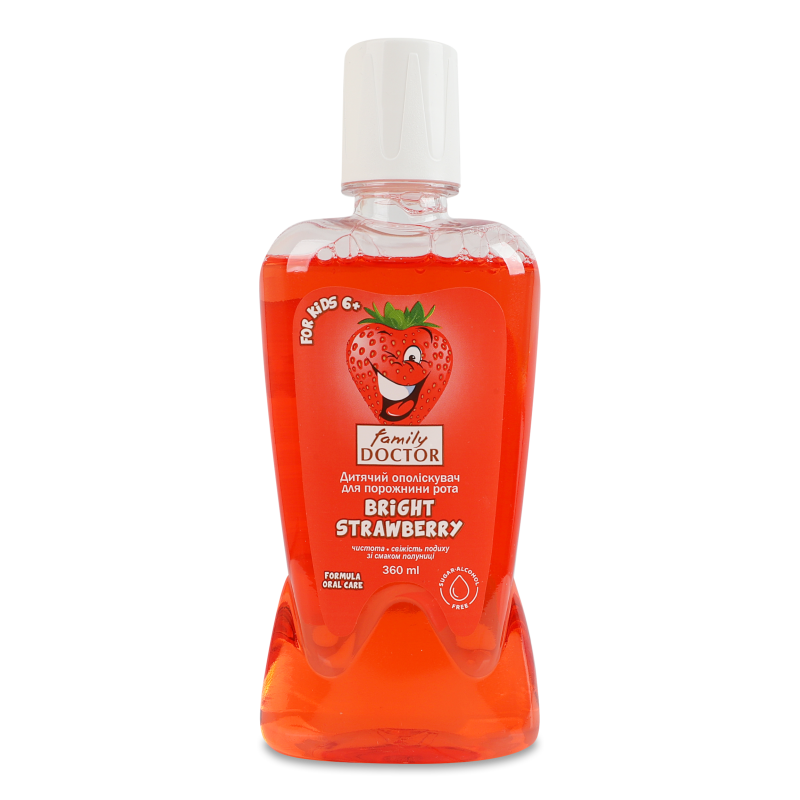 Ополіскувач д/ротової порожнини дитячий Bright strawberry 360мл Family Doctor