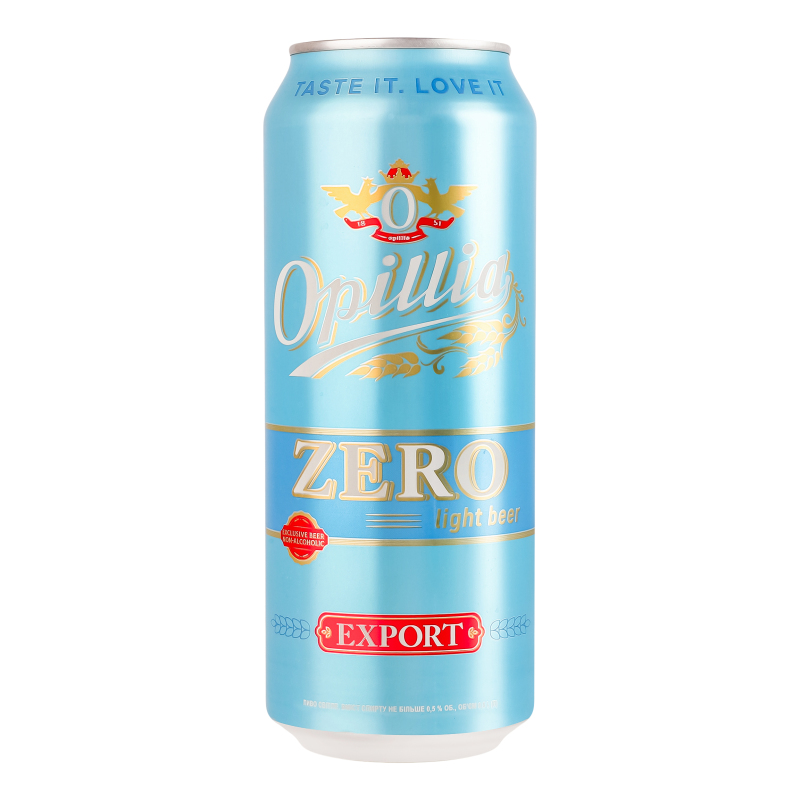 Пиво 0.5л 0.5% светлое пастеризованное Export Zero Opillia ж/б