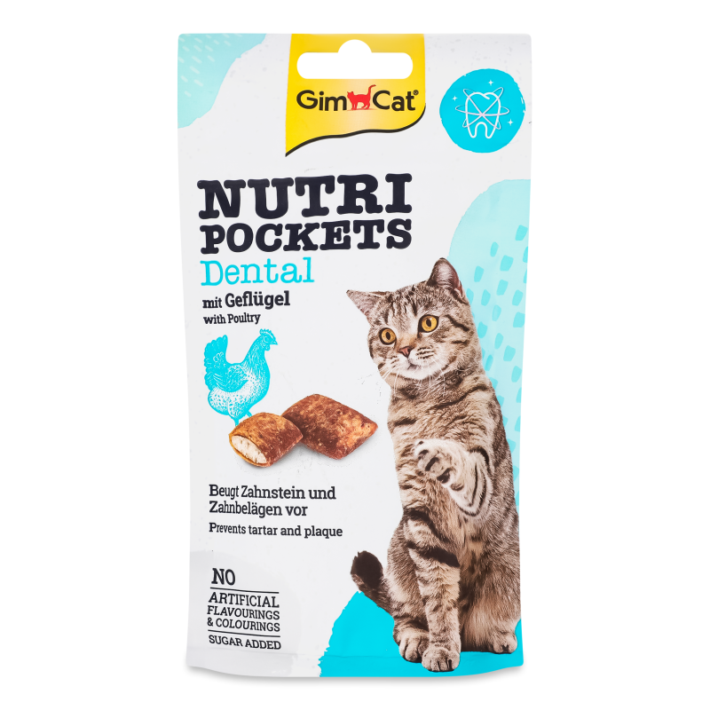 Ласощі д/котів Нутрі Покетс Дентал з куркою 60г Джим Кет