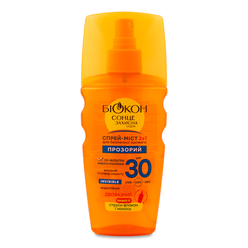 Спрей д/безпечної засмаги Прозорий 2в1 SPF30 160мл Біокон