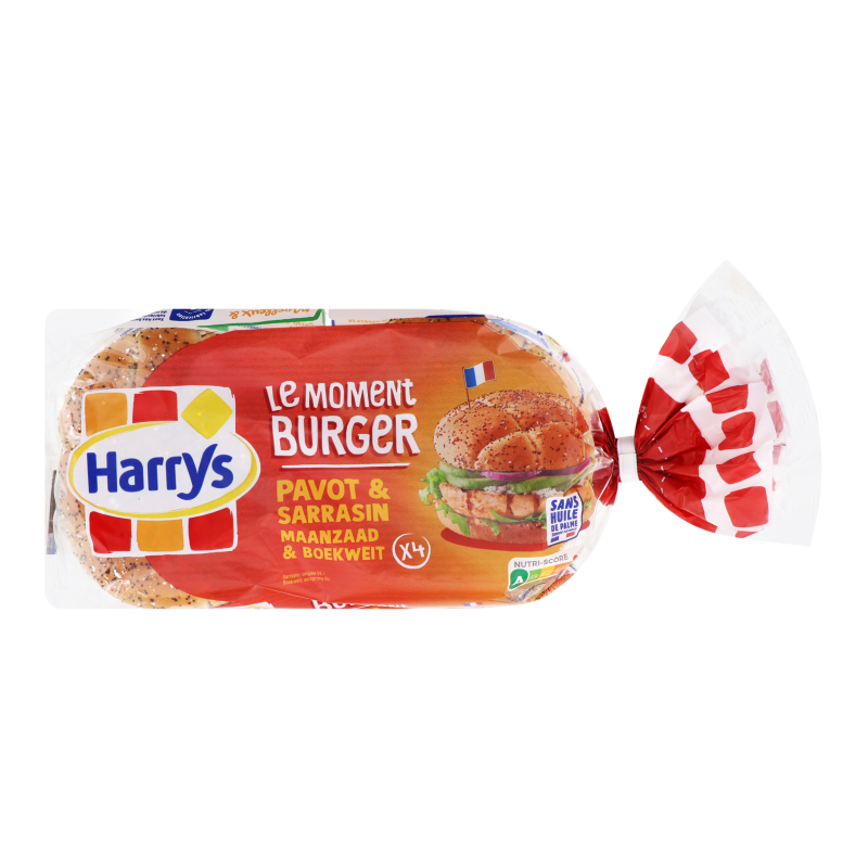 Булочка для гамбургерів з маком і гречкою Pavot&sarrasin Le Moment Burger Harrys м/у