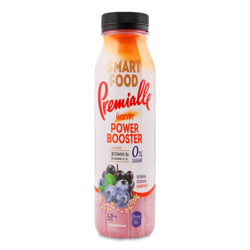 Йогурт Smart Food Power booster Бузина-лохина-амарант 1,3% 290г пет Premialle