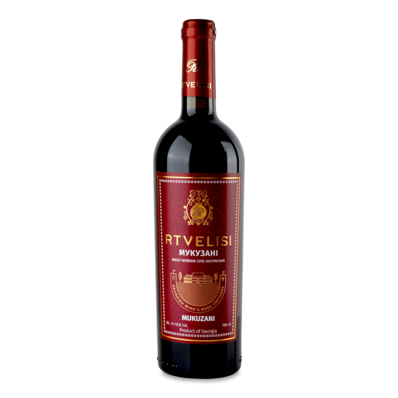 Вино Мукузані червоне сухе 11-13% 0,75л Rtvelisi